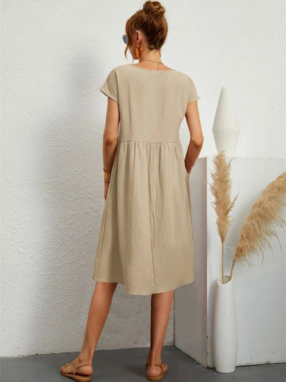 Mira Women's Midi Dress | Soft Fabric, Casual Style with Pockets 4