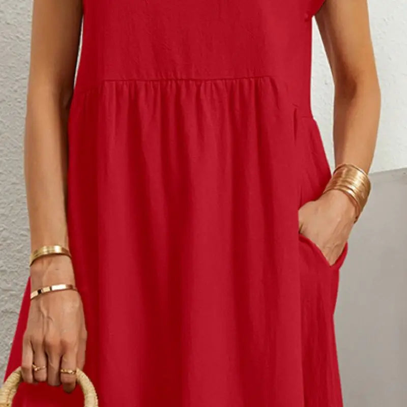 Mira Women's Midi Dress | Soft Fabric, Casual Style with Pockets 6