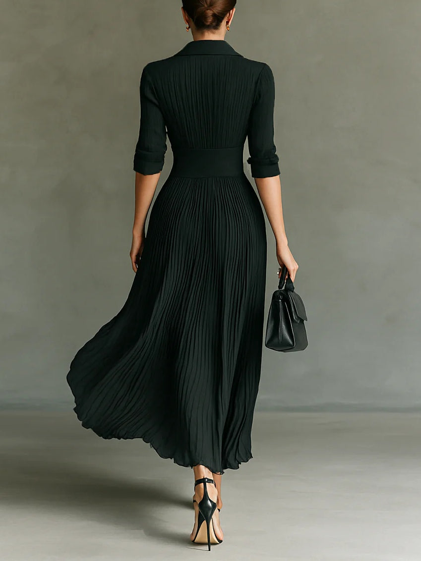 Plea Women's Maxi Dress | Elegant Pleated Design 1