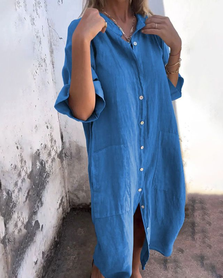 Rosa Women's Shirt Dress | Relaxed Fit Button Front, Summer Style 2