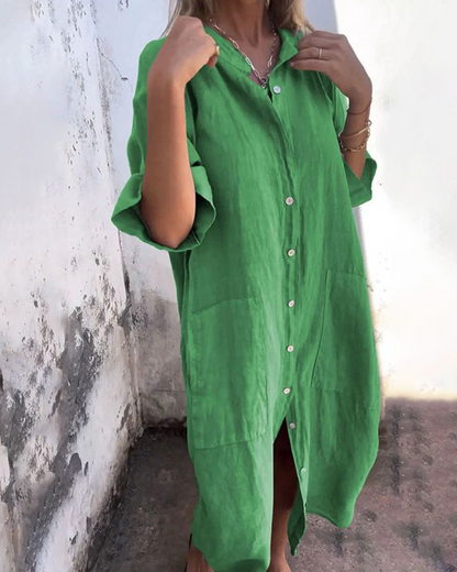 Rosa Women's Shirt Dress | Relaxed Fit Button Front, Summer Style 3