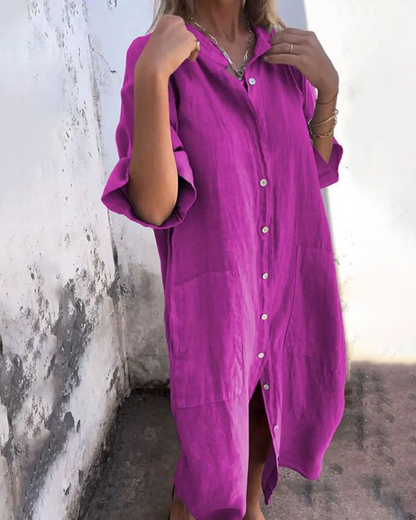 Rosa Women's Shirt Dress | Relaxed Fit Button Front, Summer Style 4