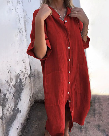 Rosa Women's Shirt Dress | Relaxed Fit Button Front, Summer Style 5