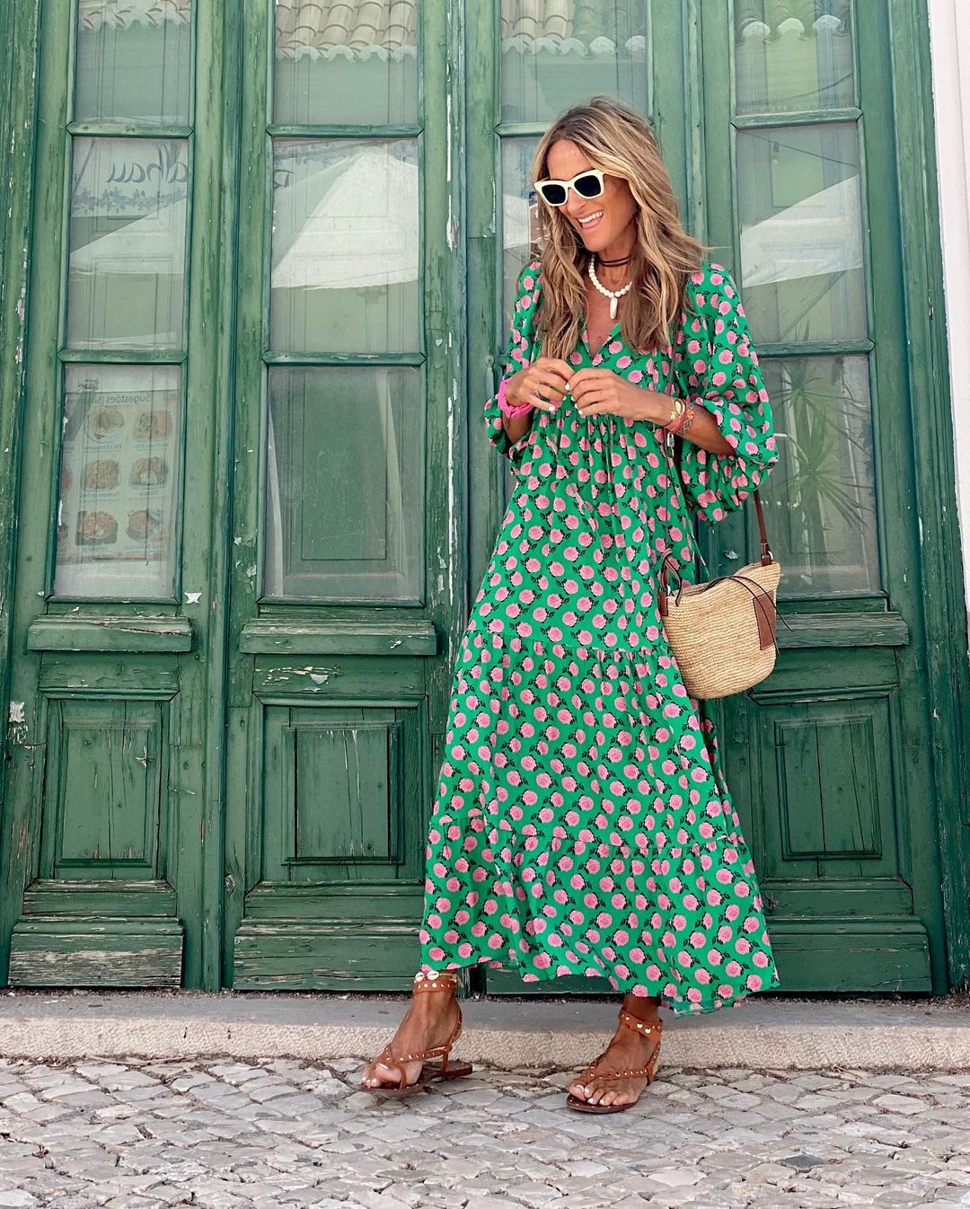 Wendy Women's Maxi Dress | Printed Pattern, Long Sleeve 4