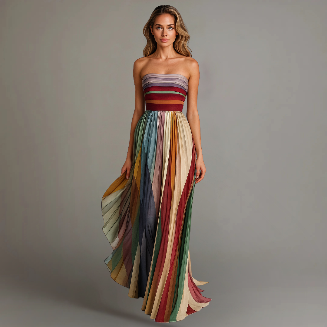 Wendy Women's Maxi Dress | Strapless Pleated Design for Formal Events 0