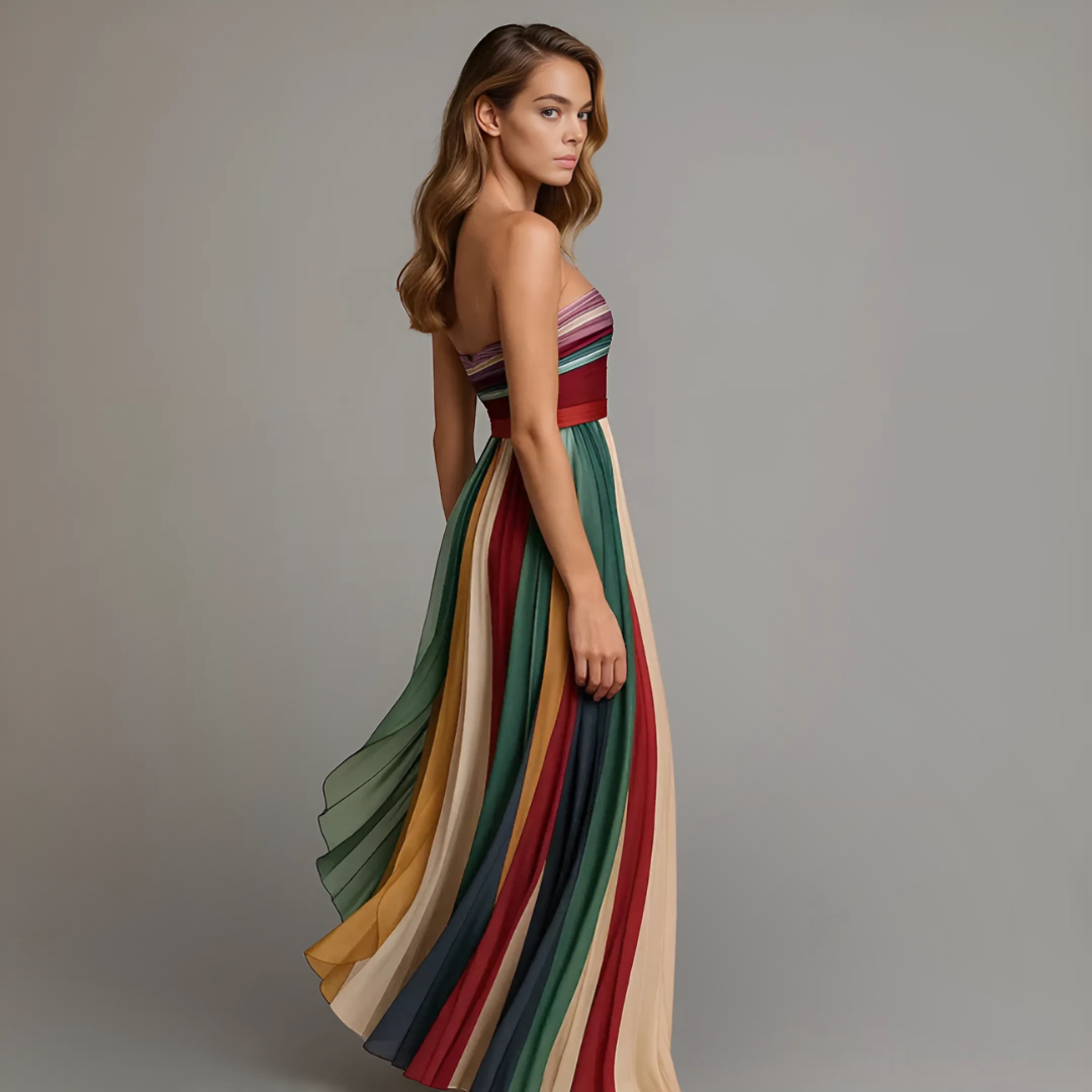 Wendy Women's Maxi Dress | Strapless Pleated Design for Formal Events 2