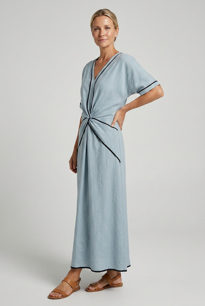 Wendy Women's Maxi Dress | Twist Front V-Neck, Elegant Summer Style 2