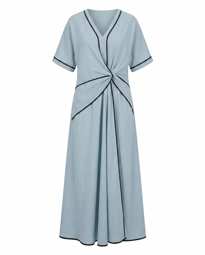 Wendy Women's Maxi Dress | Twist Front V-Neck, Elegant Summer Style 5