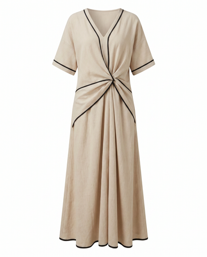 Wendy Women's Maxi Dress | Twist Front V-Neck, Elegant Summer Style 7