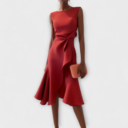 Wendy Women's Midi Dress | Sleeveless, Ruffle Hem, Elegant Summer Style 0