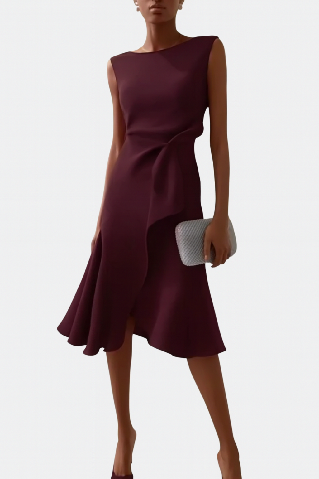 Wendy Women's Midi Dress | Sleeveless, Ruffle Hem, Elegant Summer Style 10