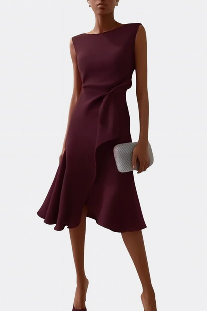Wendy Women's Midi Dress | Sleeveless, Ruffle Hem, Elegant Summer Style 10