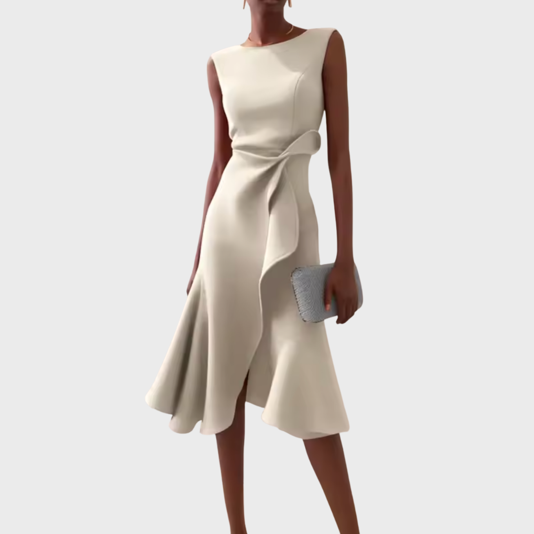 Wendy Women's Midi Dress | Sleeveless, Ruffle Hem, Elegant Summer Style 11