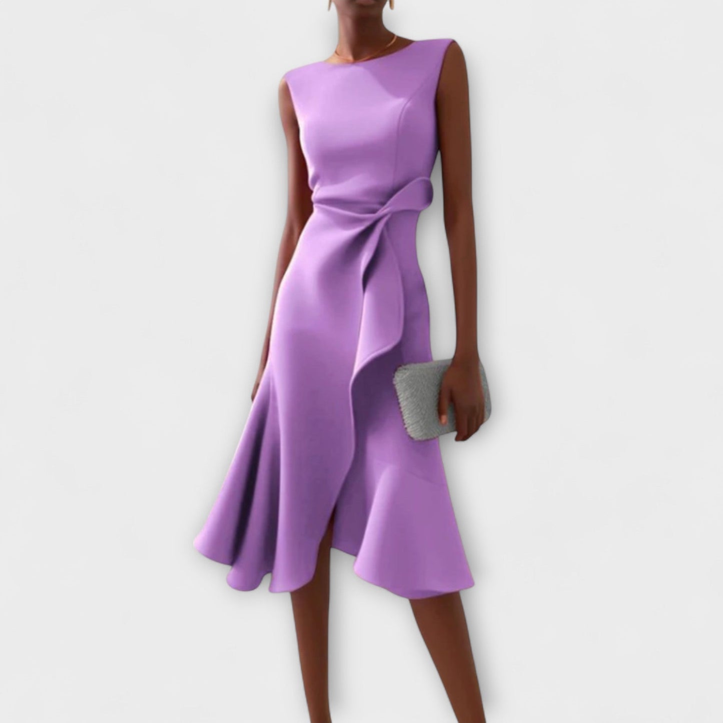 Wendy Women's Midi Dress | Sleeveless, Ruffle Hem, Elegant Summer Style 4
