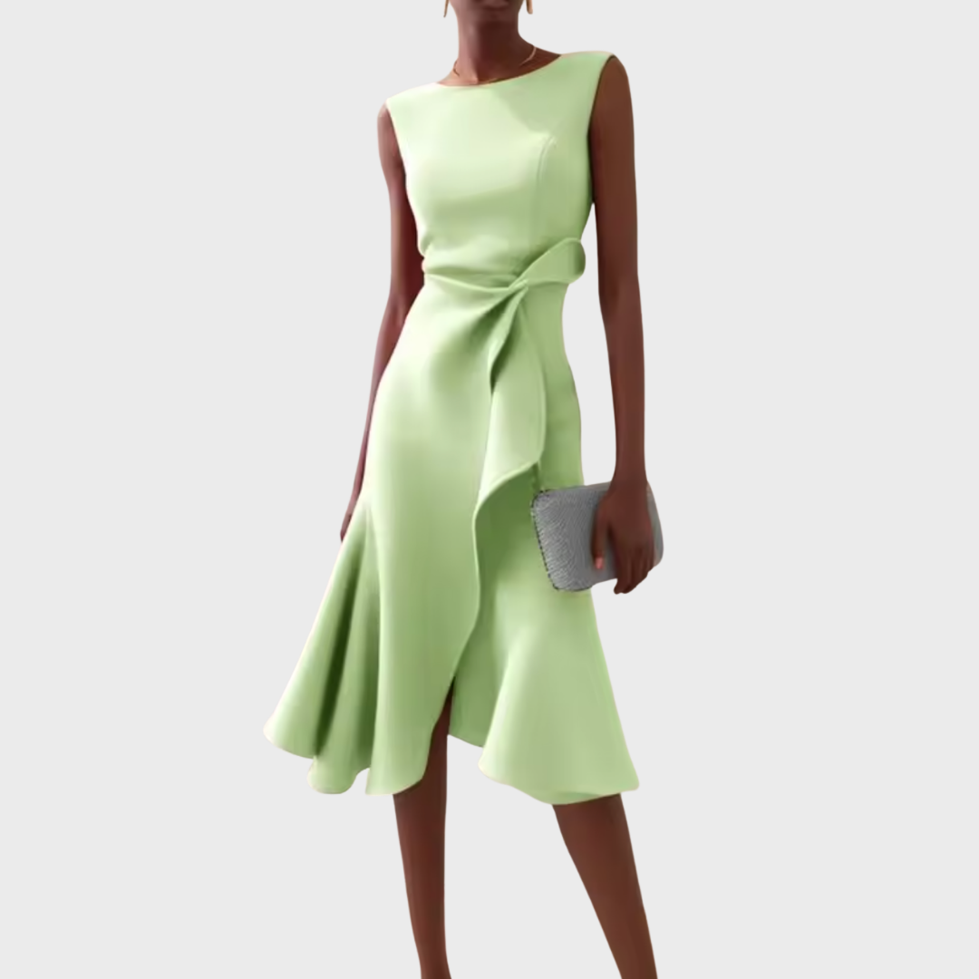 Wendy Women's Midi Dress | Sleeveless, Ruffle Hem, Elegant Summer Style 7